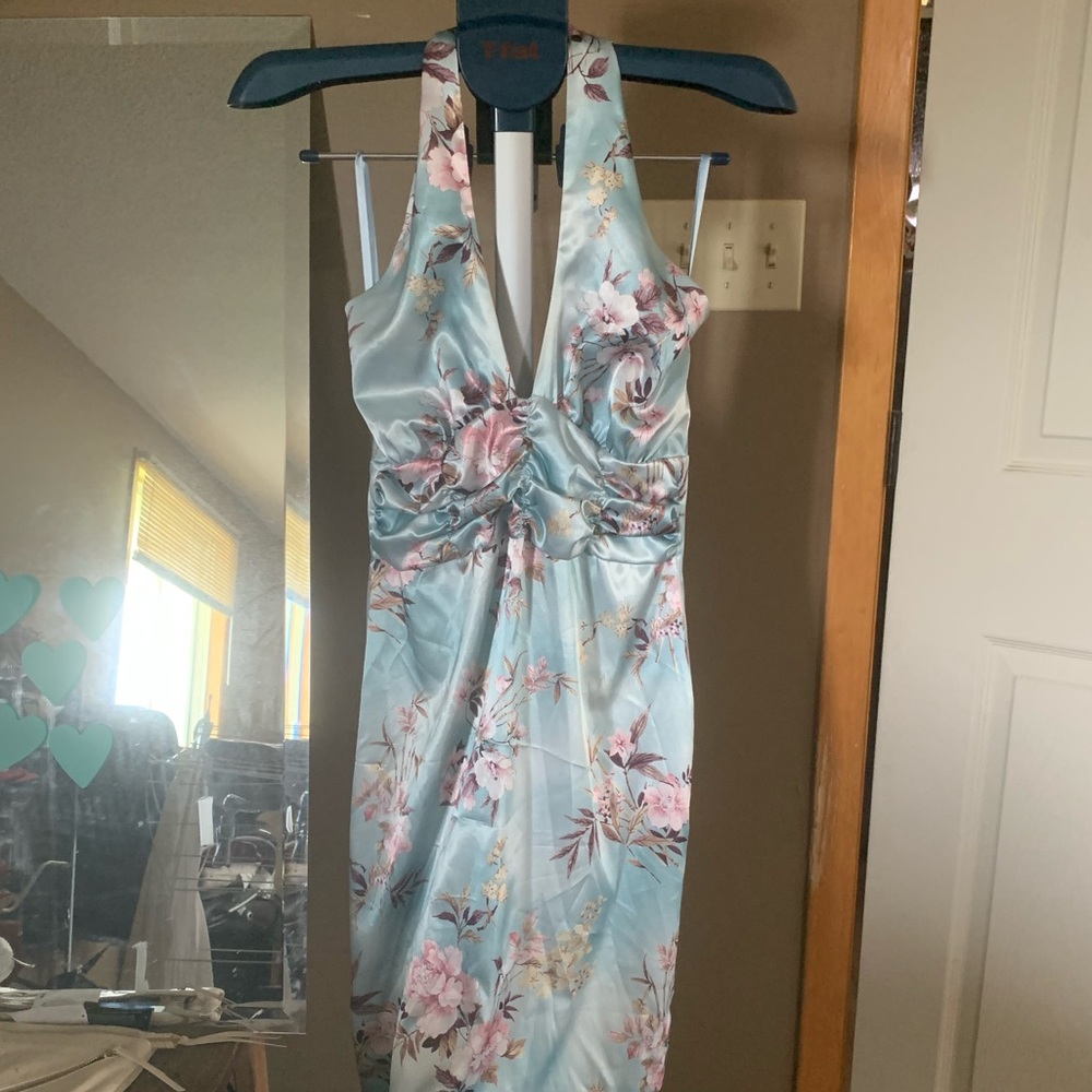Vintage satin halter dress